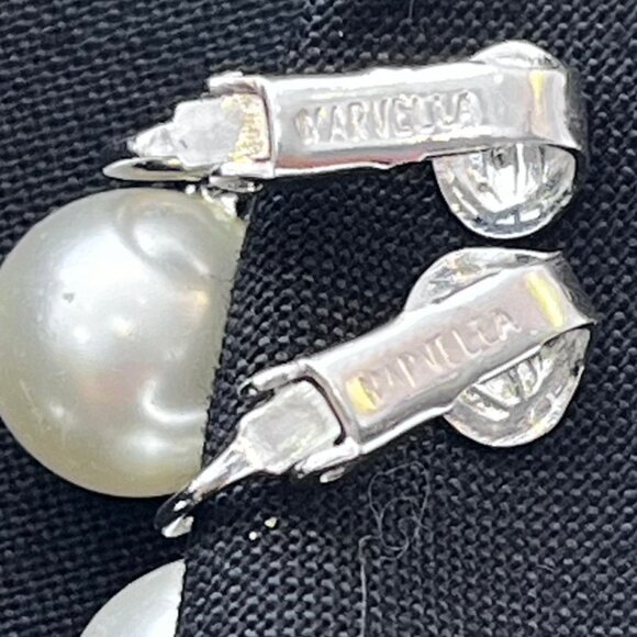 Vintage Marvella Rhinestone & Pearl - Picture 4 of 5